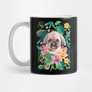 Tropical Gold Red Silver Shih Tzu 7 Mug